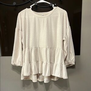Women’s Elegant Cream Ruffle Top Blouse in size XL